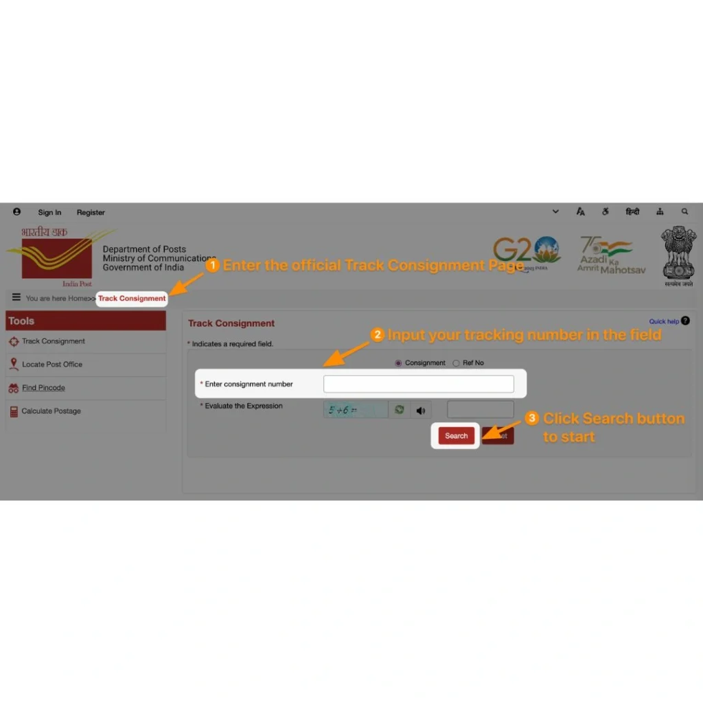 India Post Tracking Status
